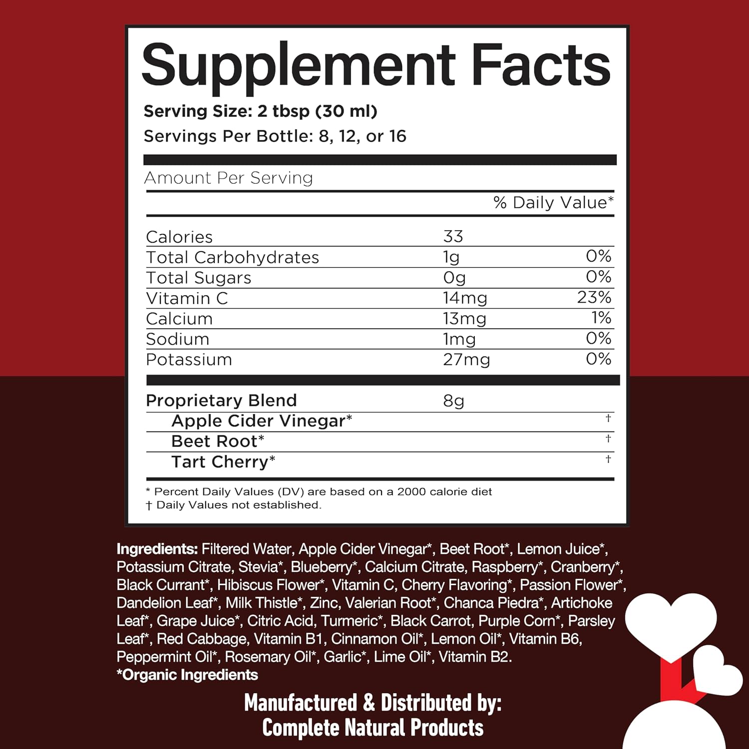 Complete Natural Products Uric Acid Complete - 240ml Liquid Supplement for Uric Acid Cleanse, Kidney Health & Circulation with Apple Cider Vinegar, Tart Cherry & Beet Root - görsel 5