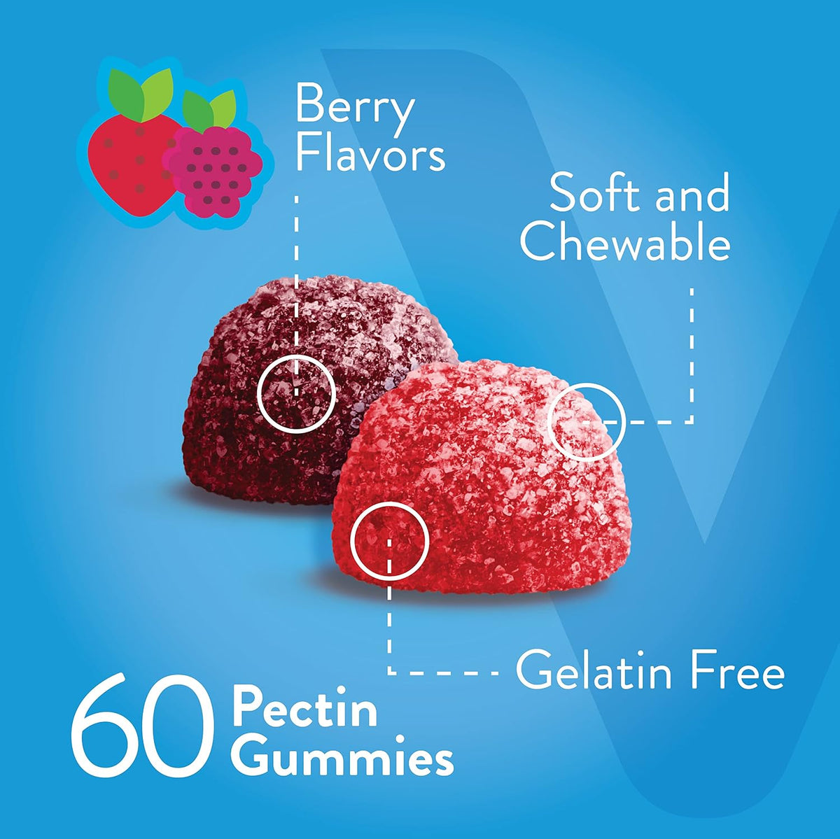 Viteey Vitamin D3 Gummies for Adults & Teens – 5,000 IU (125 mcg) – Chewable Berry Flavour – Vegetarian & Gelatine Free – 60 Count - görsel 3