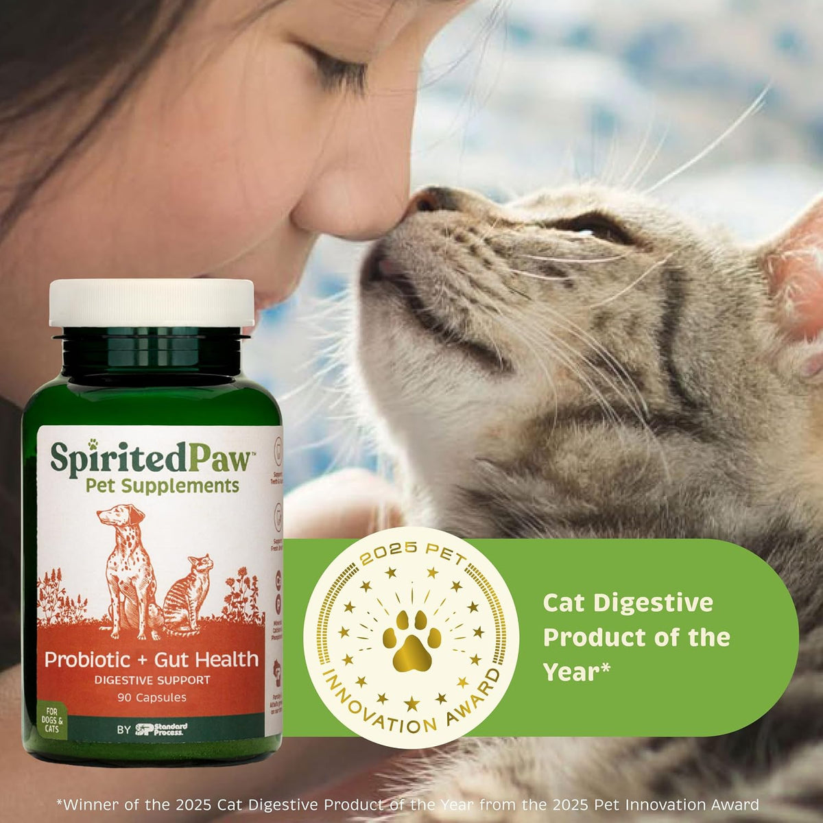 Spirited Paw Probiotic + Gut Health - Digestive & Immune Support for Dogs & Cats - Prebiotic, Probiotic & Postbiotic Pet Care Blend with Organic Buckwheat & Chicory Root Fibre - 90 Capsules - görsel 8