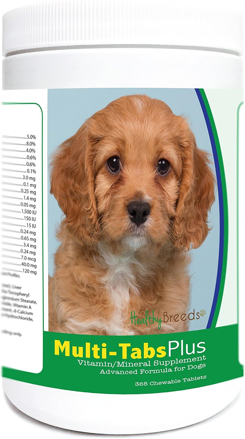Healthy Breeds Cavapoo Multi-Tabs Plus – Vitamin A – Contributes to normal vision and skin health. – Image 1