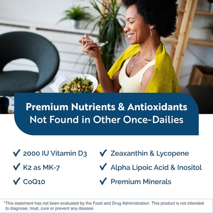 Researched Nutritionals Physician's Daily + D3 - Methylated Multivitamin for Men and Women with Methylated B12, B6, Methylfolate & Vitamin D3 2000 IU (50 µg) - Daily Heart & Cognitive Support (60 Capsules)