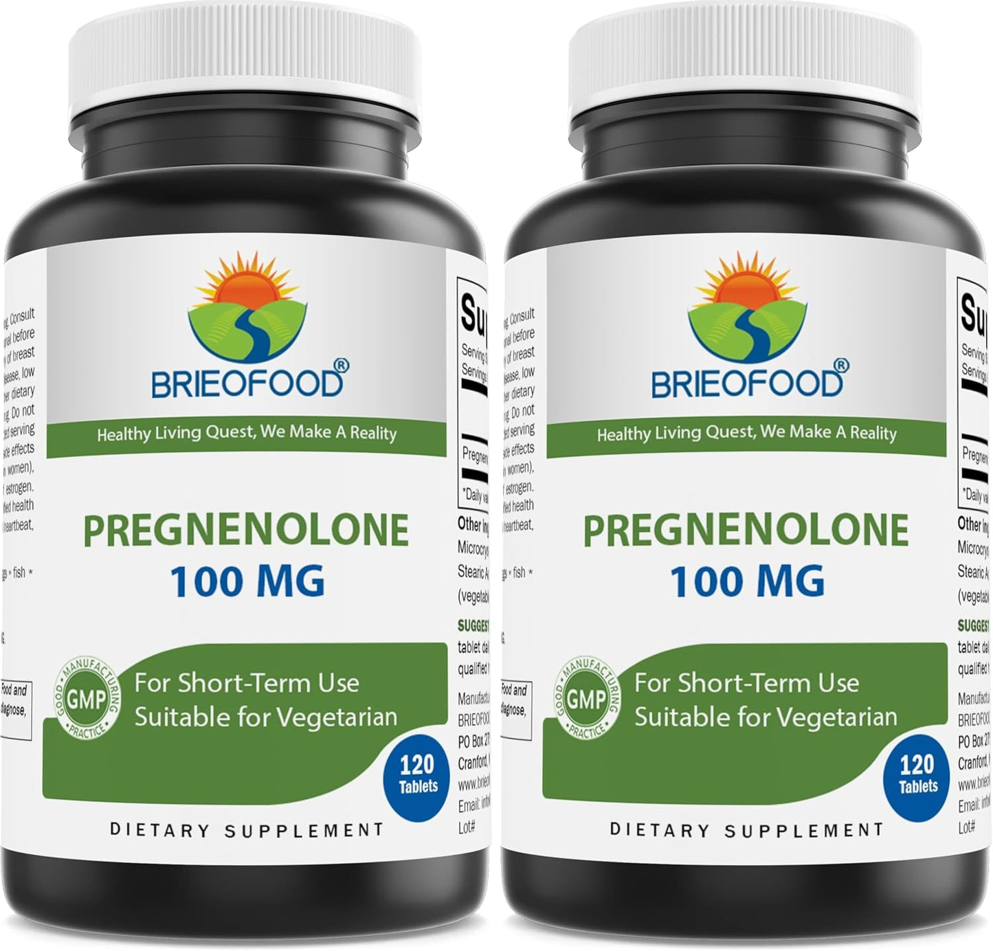 Brieofood Pregnenolone 100 mg 120 Tablets – Hormone Balance Supplement - görsel 4