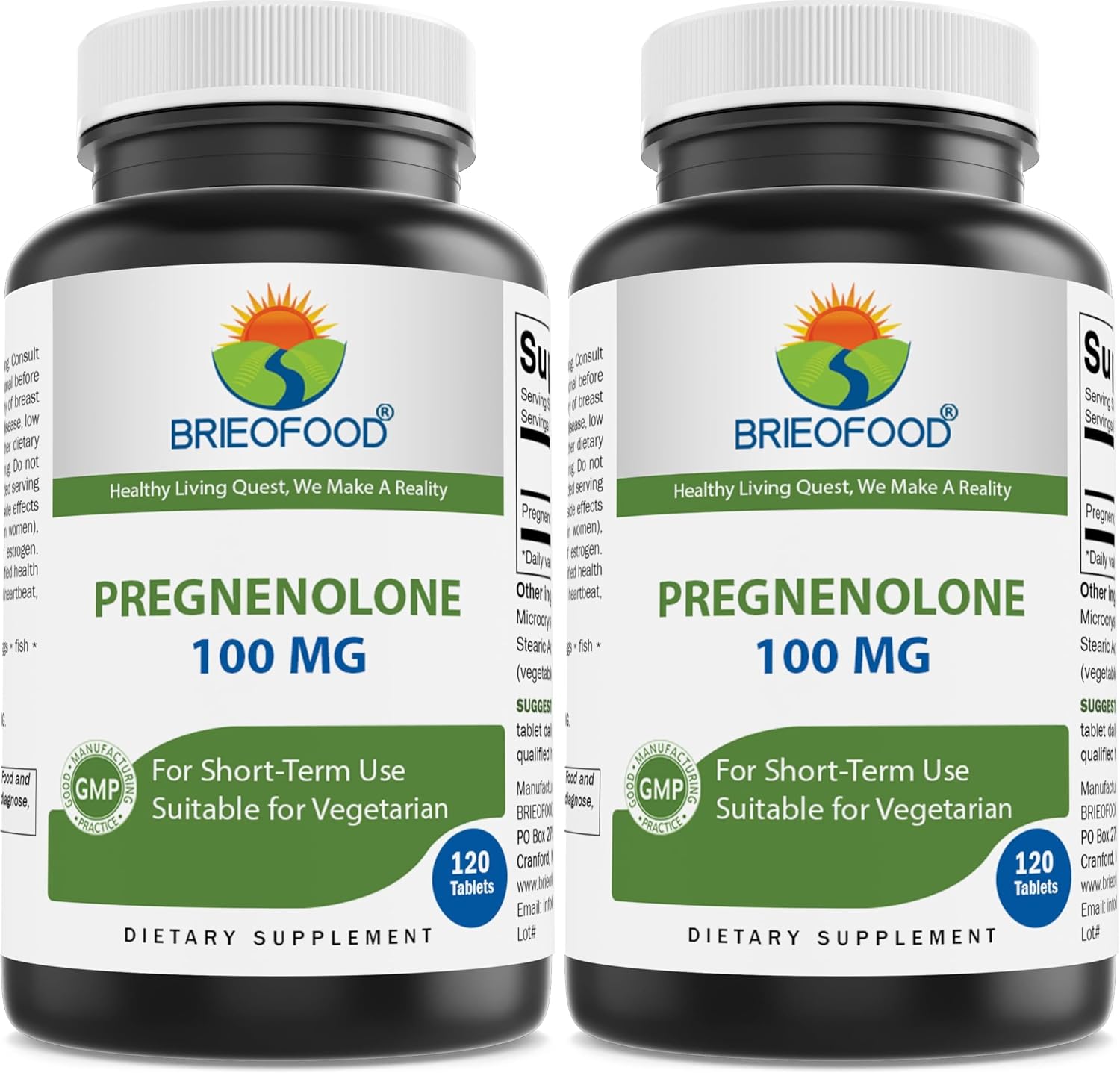 Brieofood Pregnenolone 100 mg 120 Tablets – Hormone Balance Supplement - görsel 4