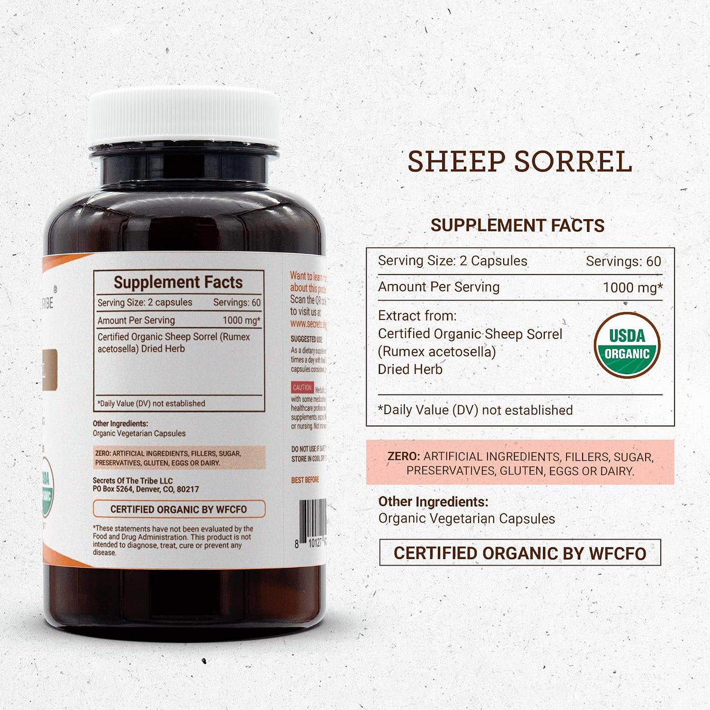 Secrets of the Tribe Sheep Sorrel 120 Capsules – USDA Organic Digestive Support - görsel 4