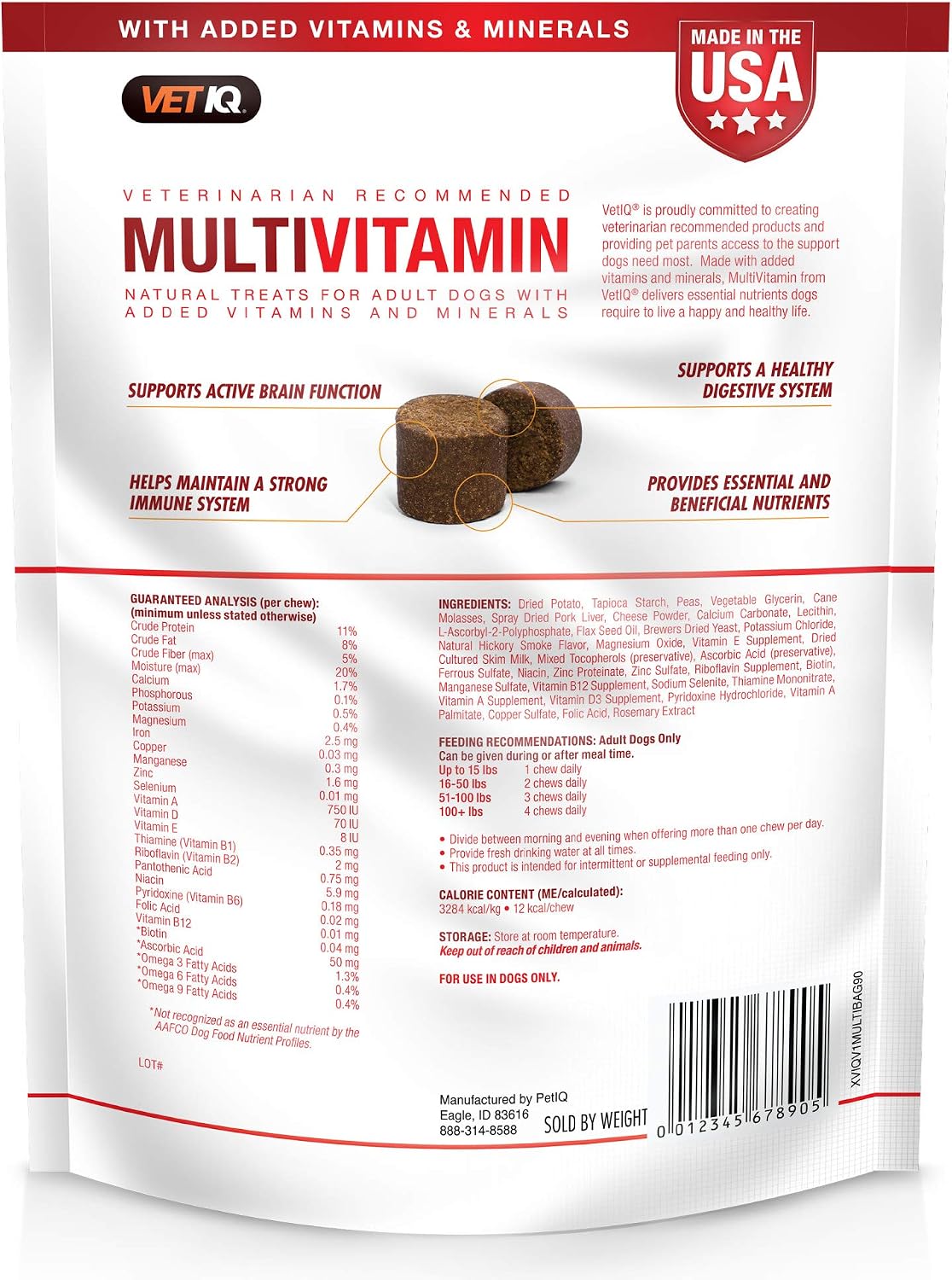 VetIQ Multivitamin for Dogs, Soft Chews, 90 Count - görsel 6