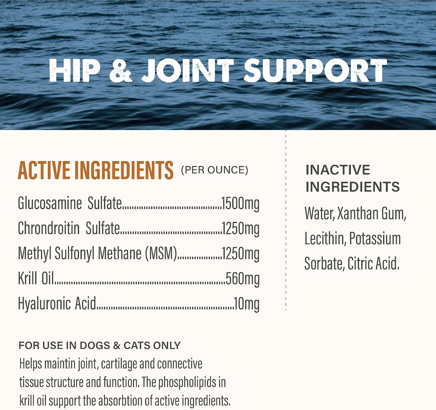 Grizzly Pet Products Joint Aid Liquid – Hip and Joint Health Food Supplement for Dogs and Cats, 473ml (16 fl oz) - görsel 3