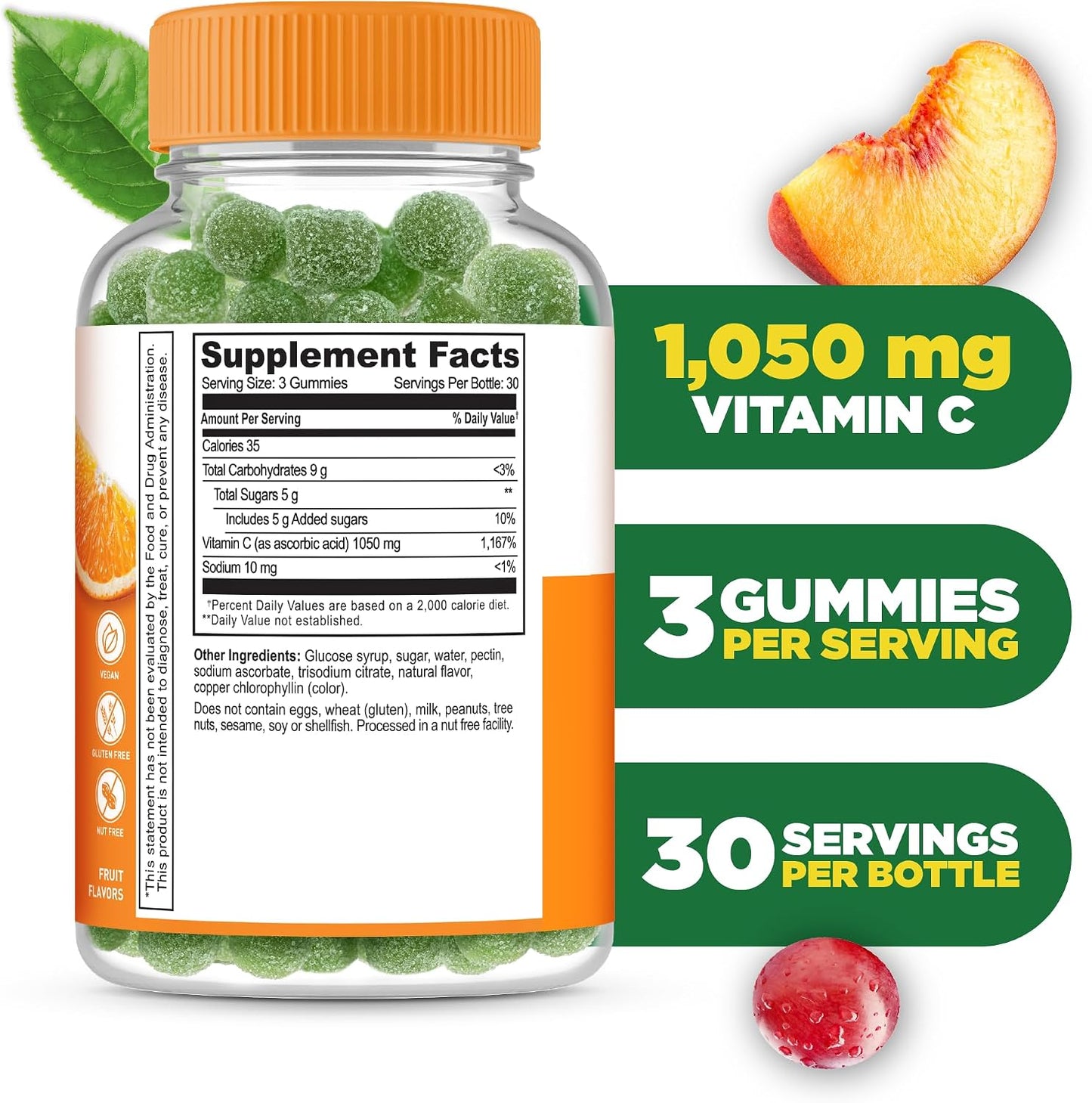 Lifeable Vitamin C Gummies - 1050 mg - 90 Gummies - görsel 2