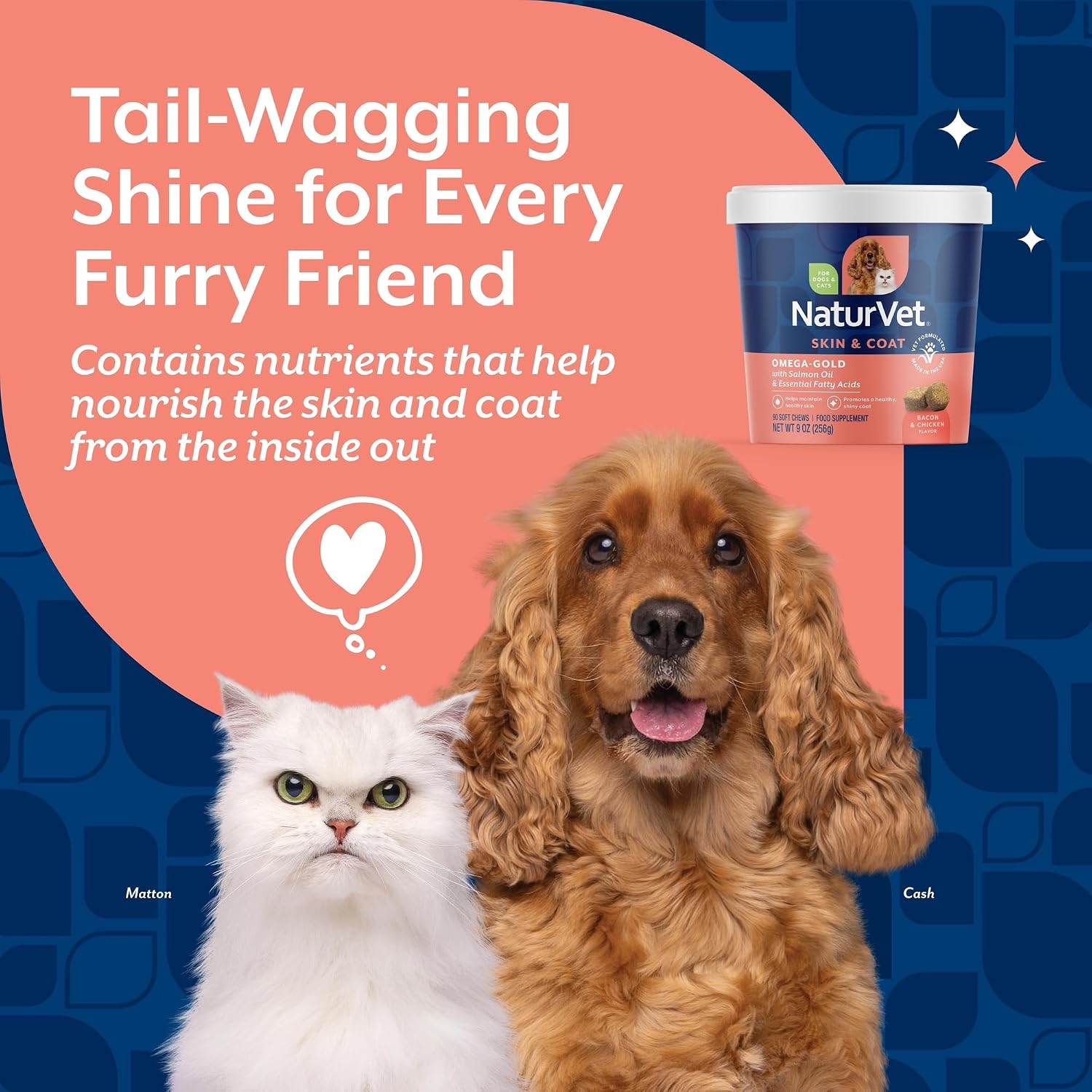NaturVet – Omega-Gold Plus Salmon Oil | Supports Healthy Skin & Glossy Coat | Enhanced with DHA, EPA, Omega-3 & Omega-6 | for Dogs & Cats | 90 Soft Chews - görsel 3