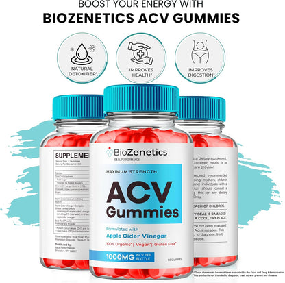 BioZenetics Keto + ACV Gummies - Maximum Strength (Pack of 2)