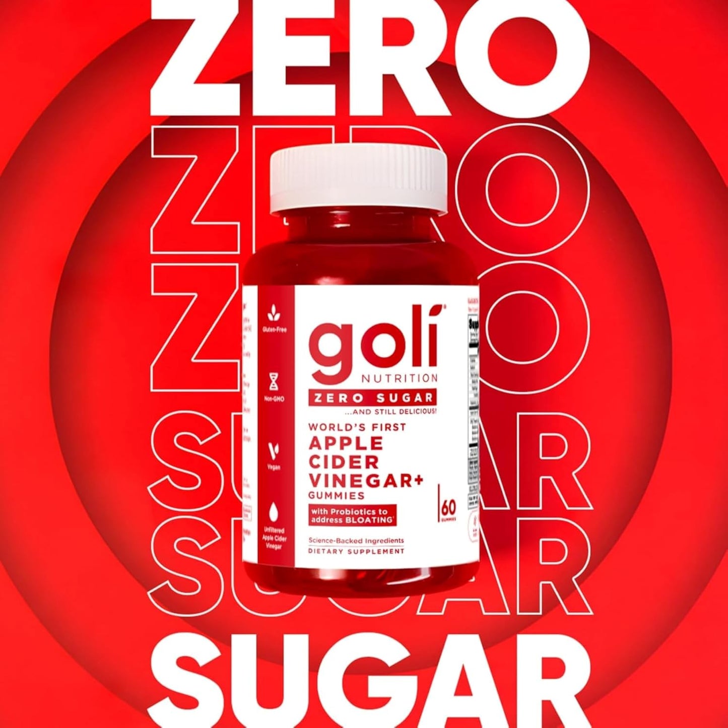 Goli Zero Sugar Apple Cider Vinegar Gummies - ACV with Vitamin B12 and Probiotics - No Sugar Alcohols - Vegan, Keto-Friendly, Gluten-free - görsel 4