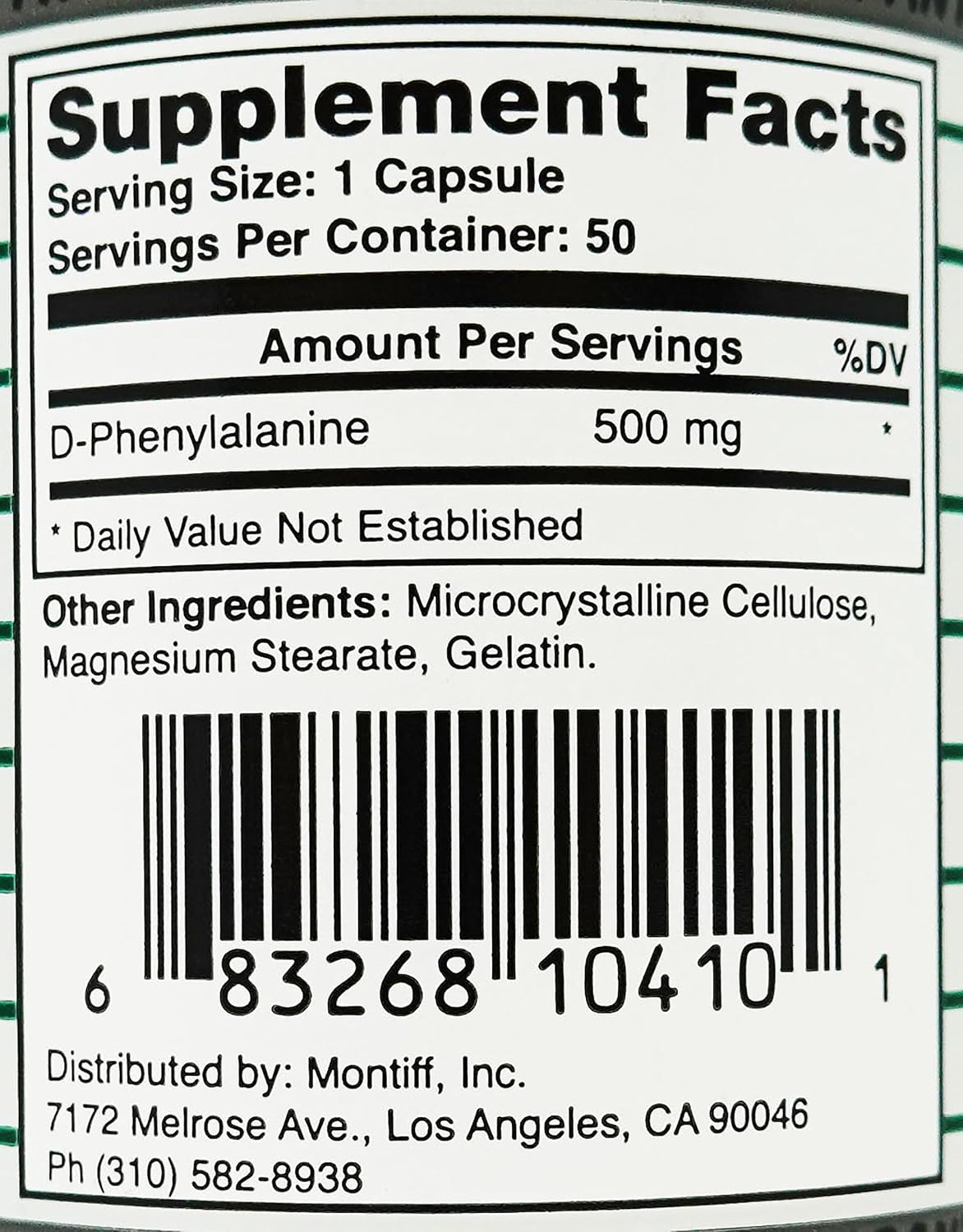 Montiff Pure D-Phenyl 500 mg - 50 Capsules - görsel 3