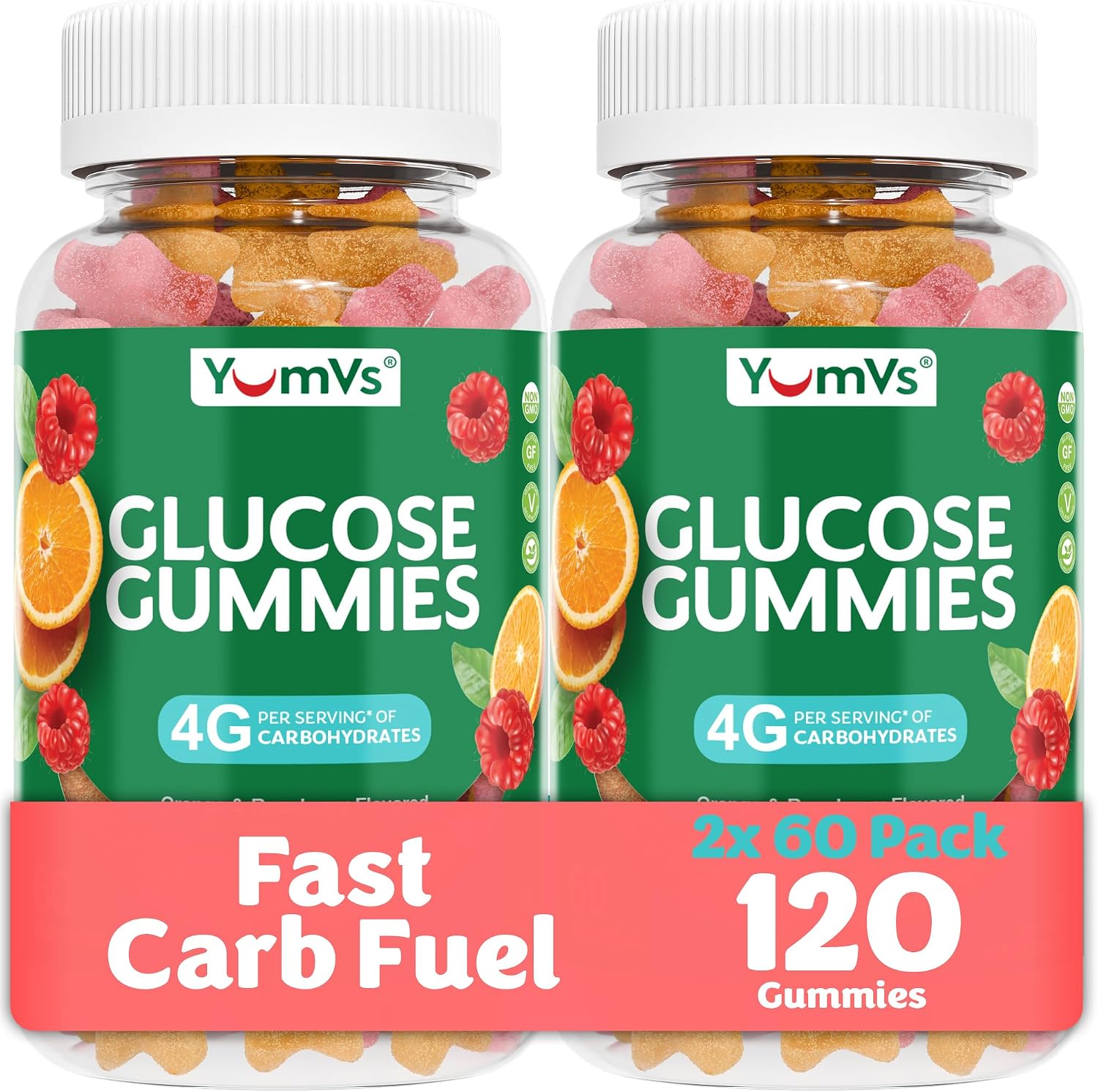 YUM-V'S Glucose Gummies – Rapid-Action Chewable Gummies – Natural Orange Flavour – 60 Count - görsel 10