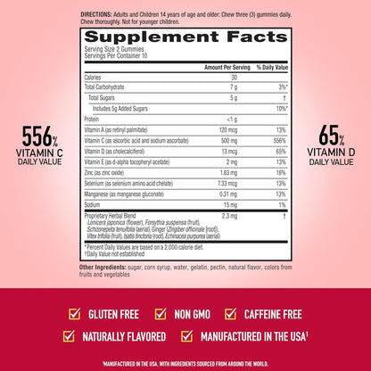 Airborne Kids Immune Support Gummies, Mixed Fruit Flavour, 21 Count