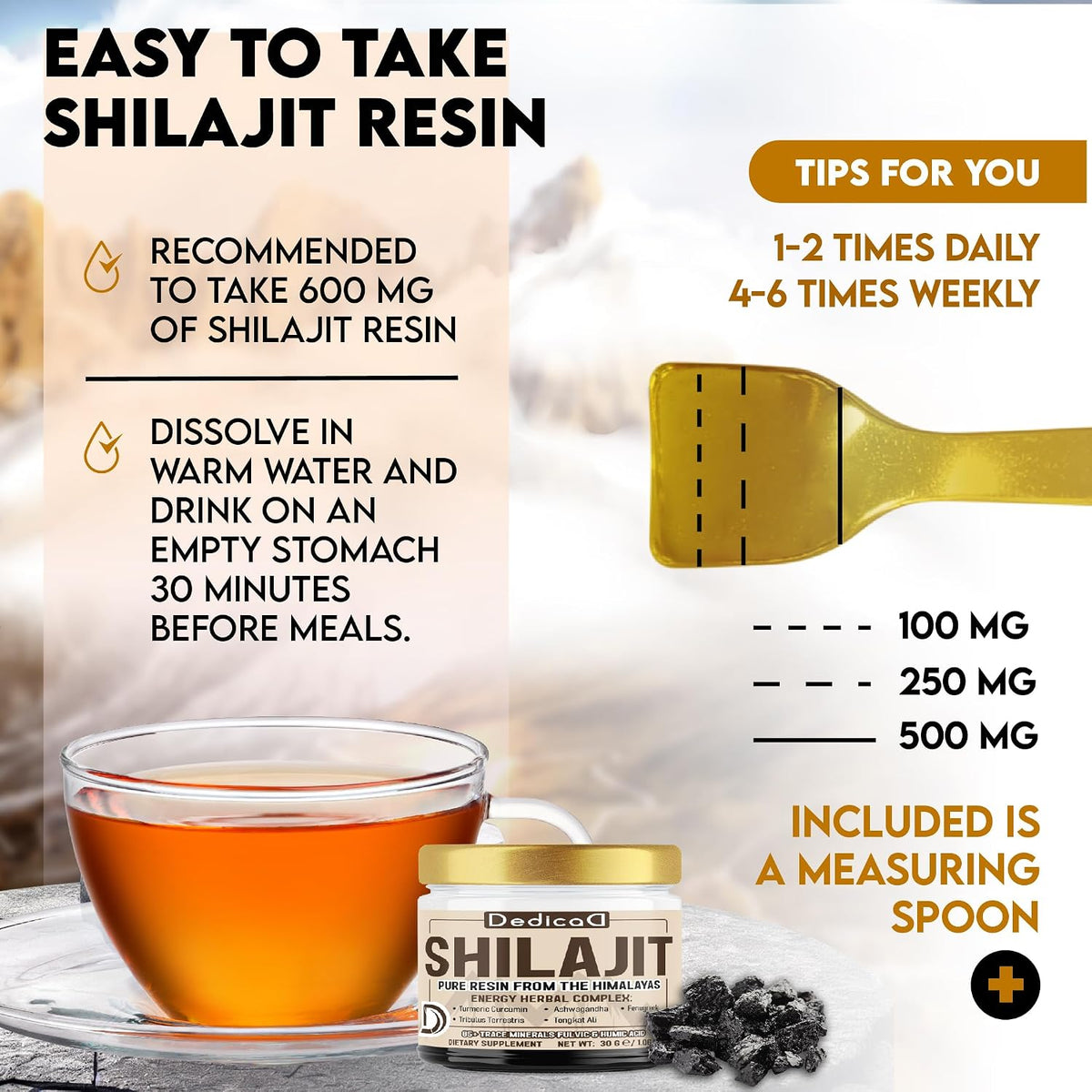 DEDICAD 30g Himalayan Shilajit Resin with Herbal Complex - görsel 5