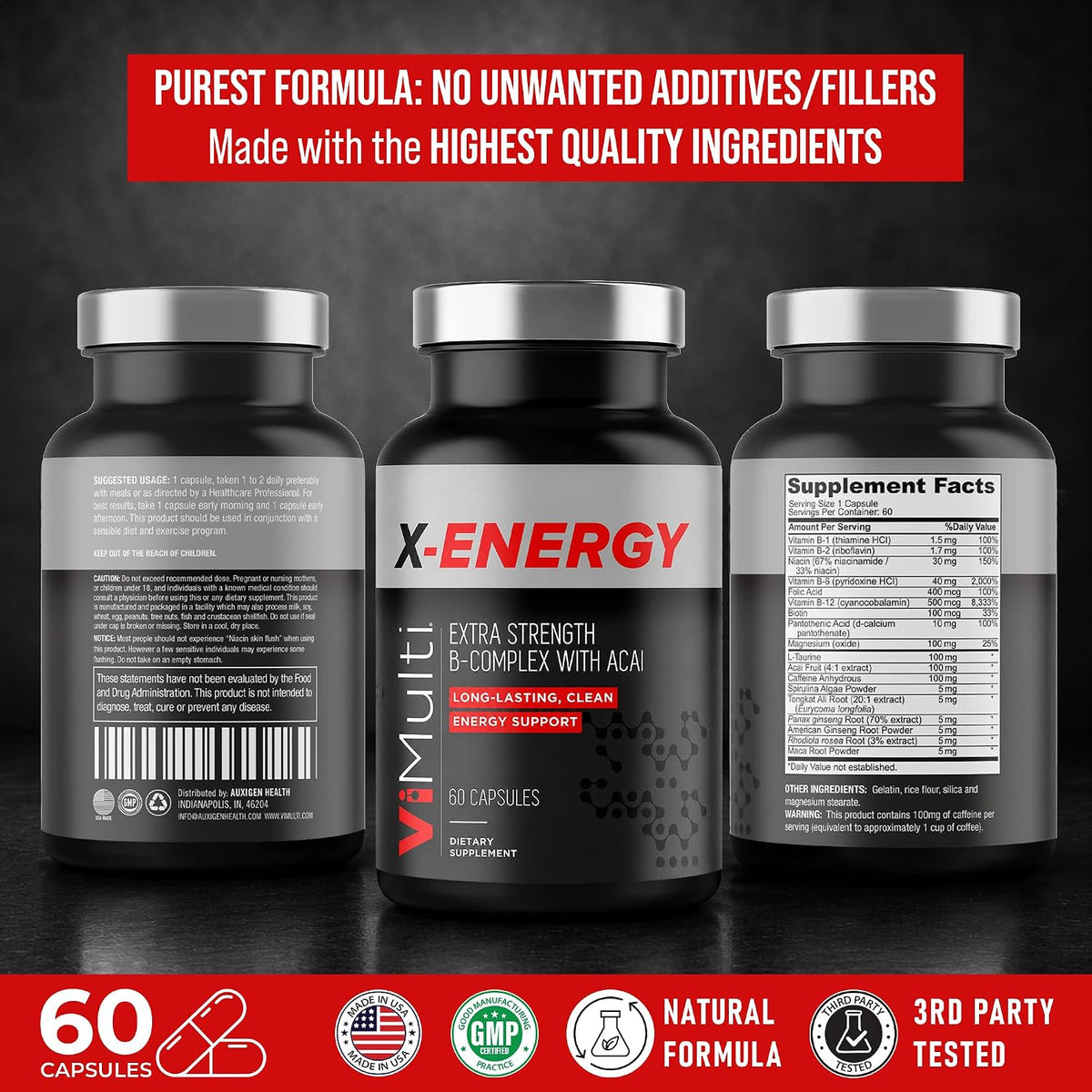 ViMulti X-Energy Vitamin B Complex Capsules - 60 Capsules - görsel 2