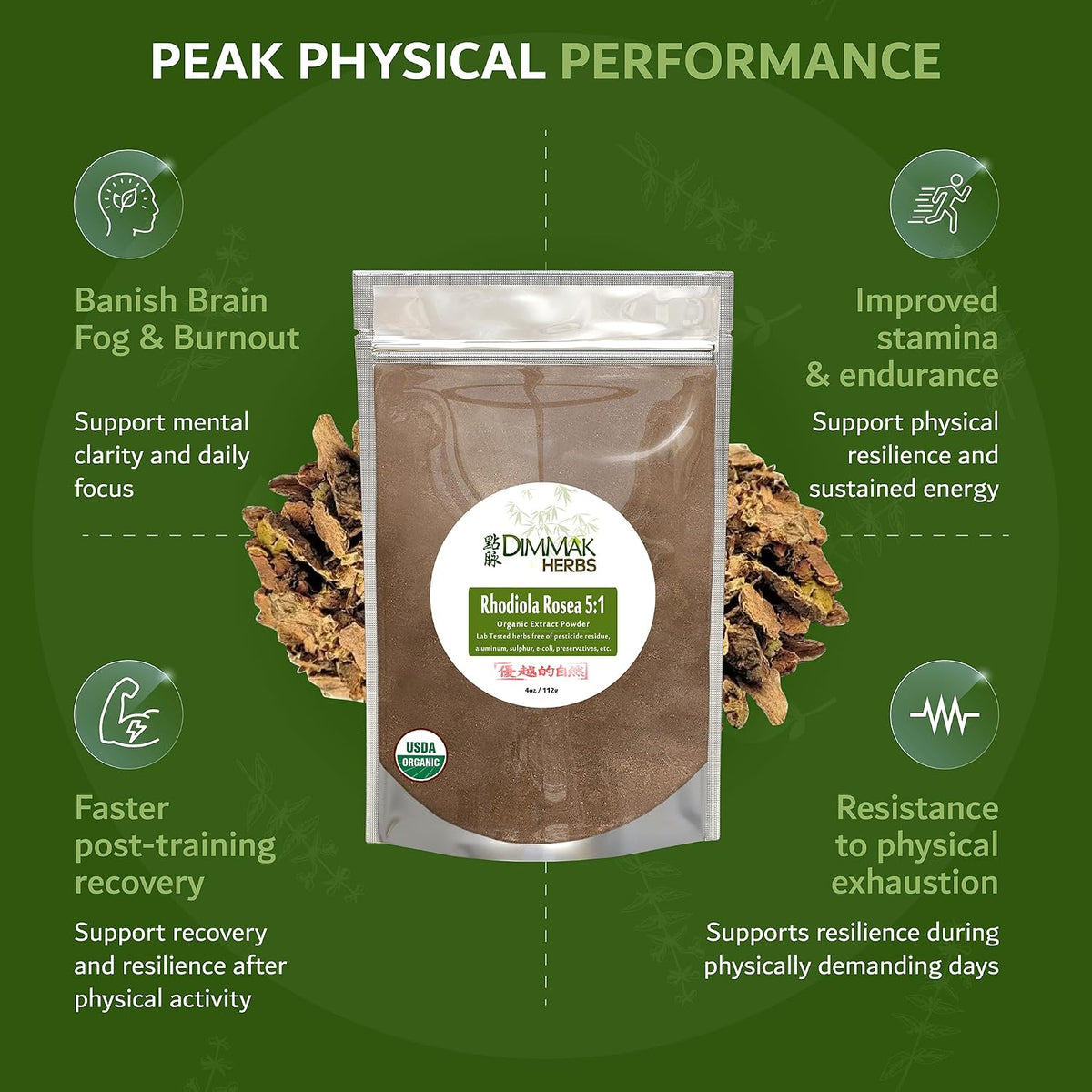 Organic Rhodiola Rosea Extract 5:1 Powder – Dimmak Herbs - görsel 4