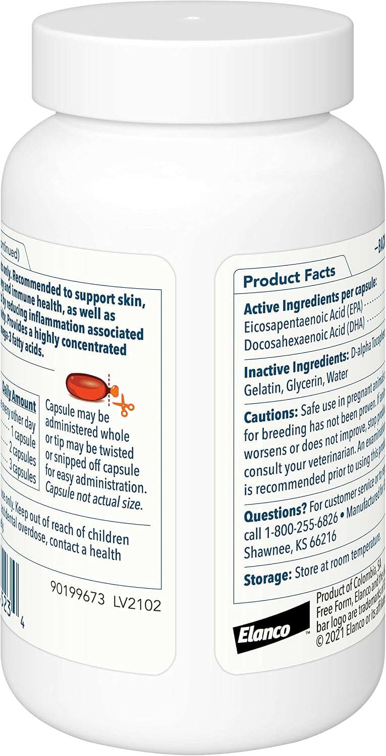 Free Form Snip Tips Omega-3 Fish Oil Liquid Supplement for Small Dogs and Cats, 60 Capsules - görsel 2