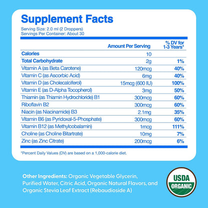 Feel Great Vitamins Organic Multivitamin Liquid for Children, 60 ml