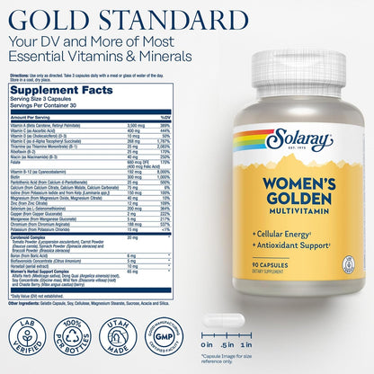 SOLARAY Women's Golden Multivitamin Food Supplement, 90 Capsules