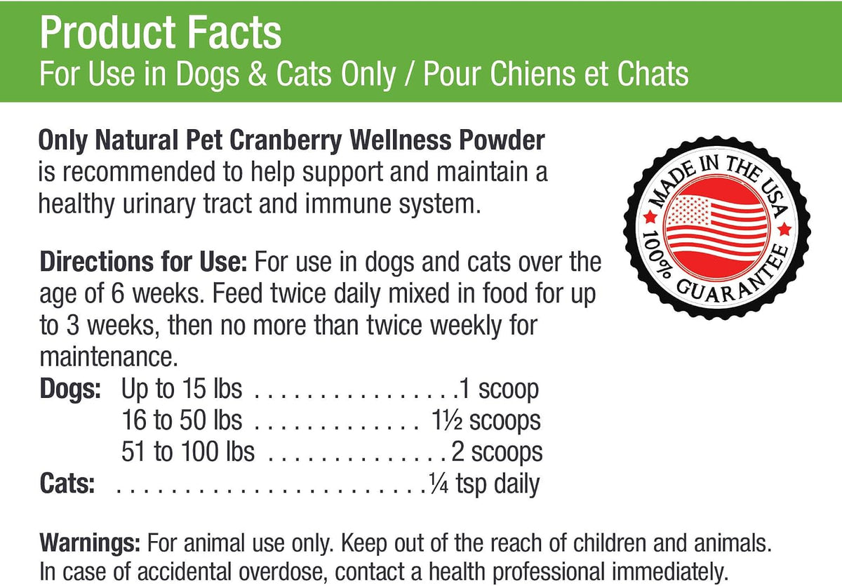 Only Natural Pet Cranberry Wellness Antioxidant Powder for Dogs and Cats - görsel 3
