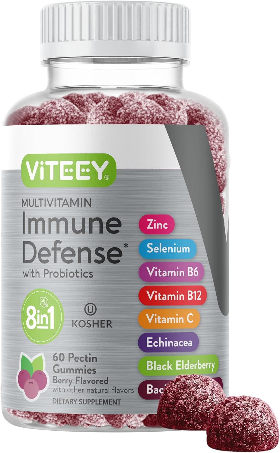 Viteey Multivitamin Gummies 8in1 Immune Support Supplement with Probiotics - görsel 1