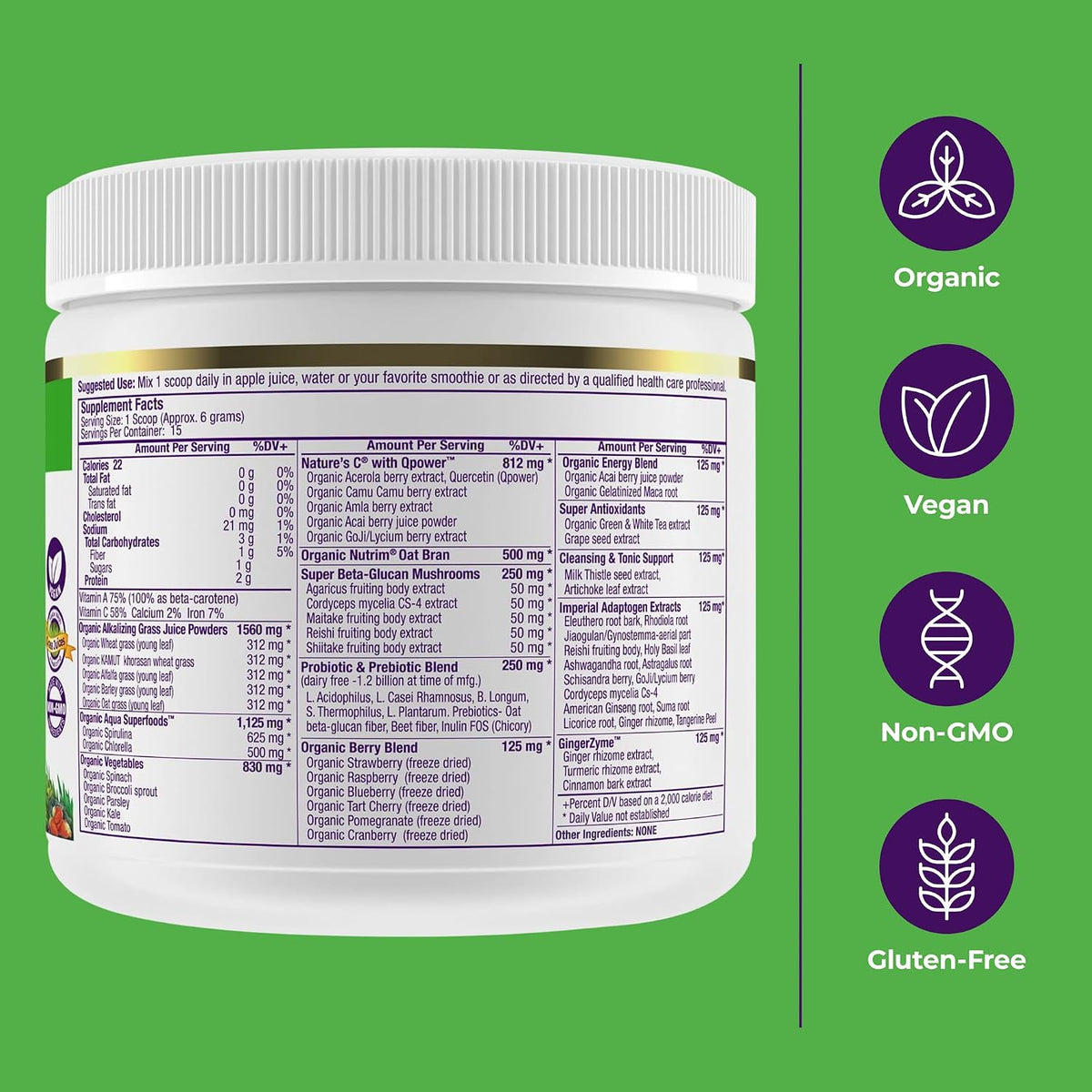 Paradise Herbs ORAC Energy Greens Powder - Antioxidant Superfood Blend, 15 Servings - görsel 7