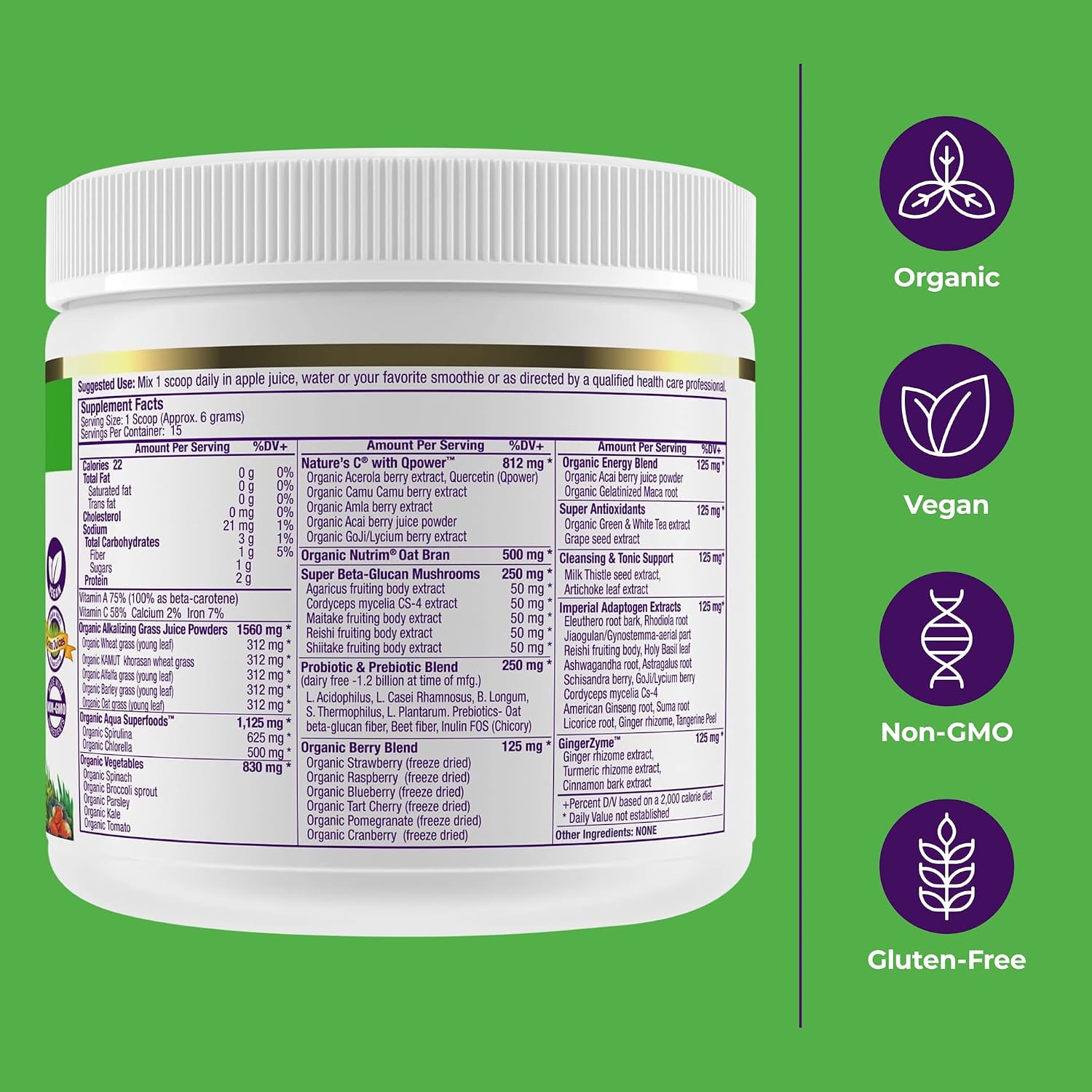 Paradise Herbs ORAC Energy Greens Powder - Antioxidant Superfood Blend, 15 Servings - görsel 7