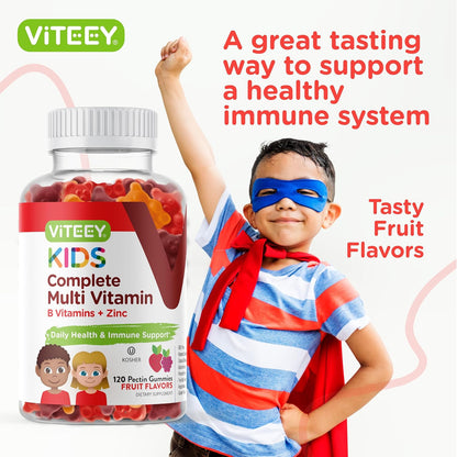 Viteey Kids Multivitamin Gummies – Complete Daily Essential Vitamins (120 Count)