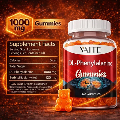 DL-Phenylalanine 1000mg Gummies – Dual-Action Amino Acid Support – 60 Gummies