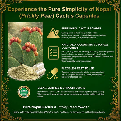 Nopal Cactus Capsules and Prickly Pear Drops Combo, Freeze-Dried Nopal Powder Capsules Plus Nopal Cactus Fruit Concentrate with Vitamin B12, 120 Capsules + 60 ml