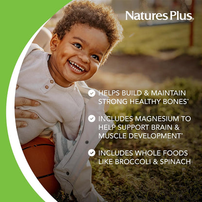 NaturesPlus Animal Parade Sugar-Free Children's Calcium, Vanilla Sundae Flavour - 90 Chewable Tablets (Pack of 2)
