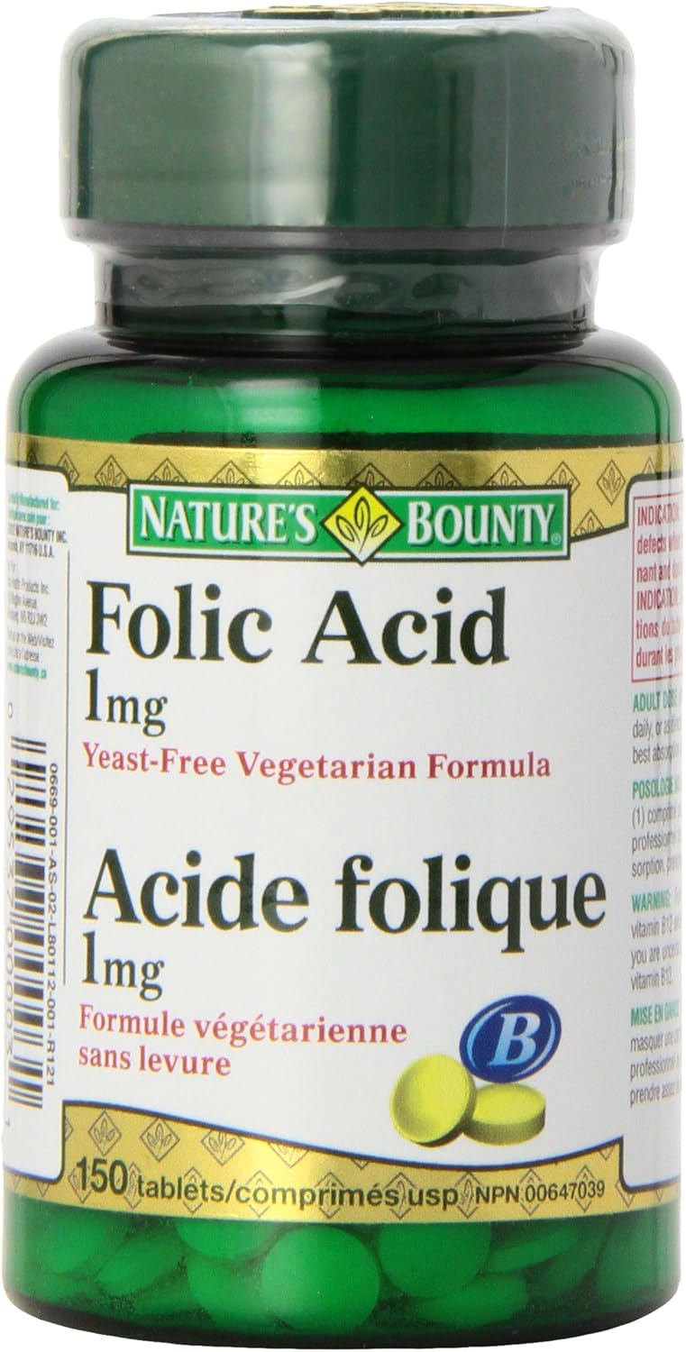 Nature's Bounty Folic Acid 1 mg, 150 Tablets - görsel 1