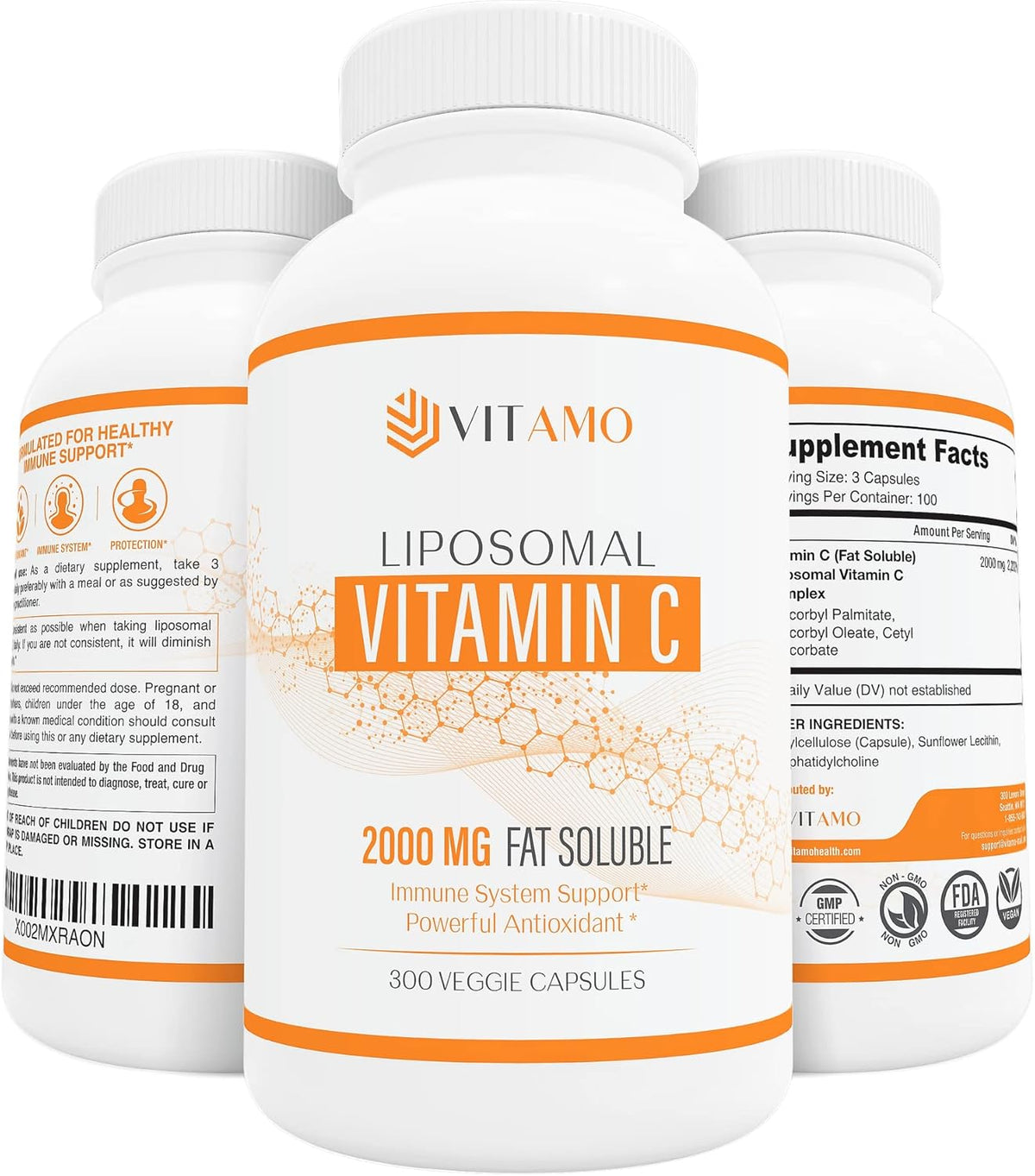 Liposomal Vitamin C 2000mg, 300 Capsules, High Absorption Ascorbic Acid - görsel 1