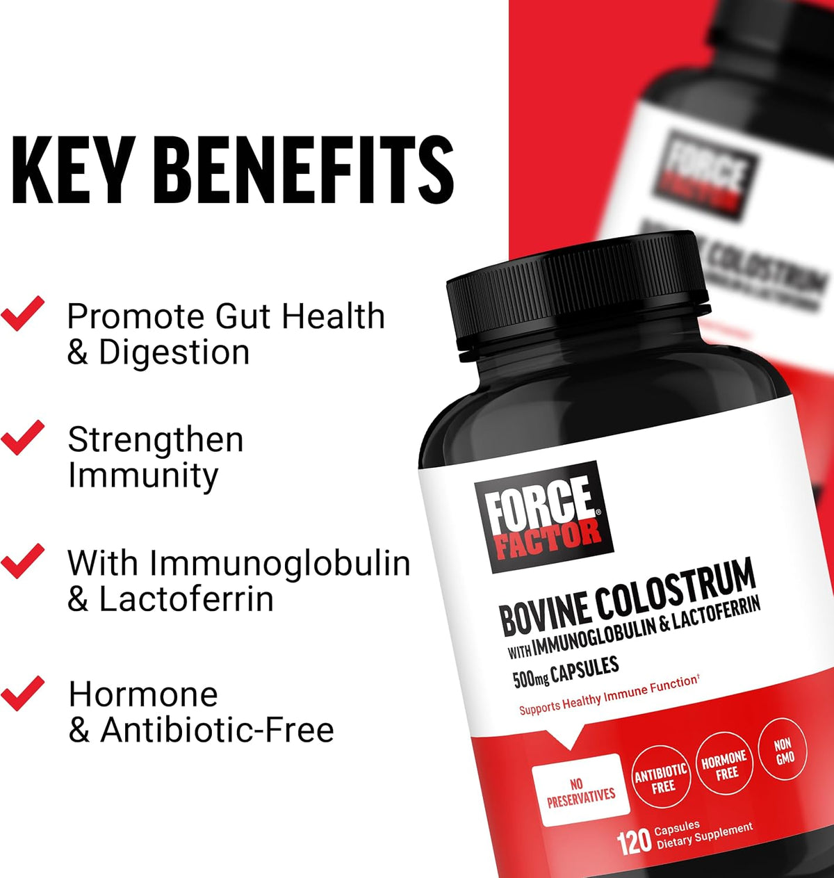 Force Factor Bovine Colostrum Capsules, 120 Capsules - görsel 2