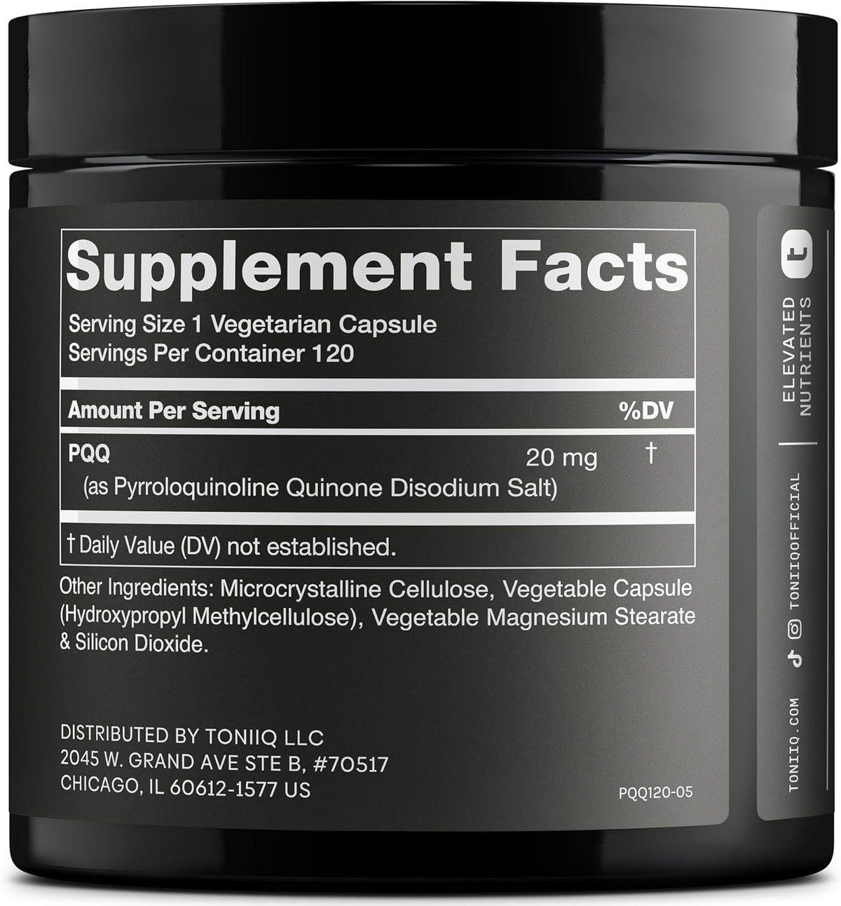 Toniiq PQQ 20mg - 99%+ Pure Pyrroloquinoline Quinone - 120 Vegetarian Capsules - görsel 2