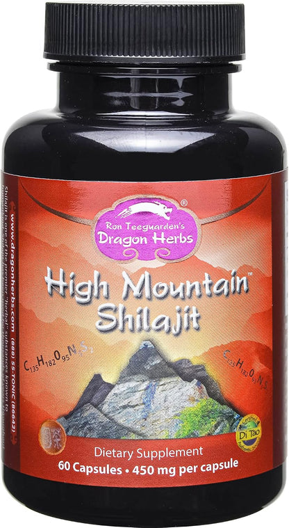 Dragon Herbs High Mountain Shilajit – 450 mg – 60 Capsules