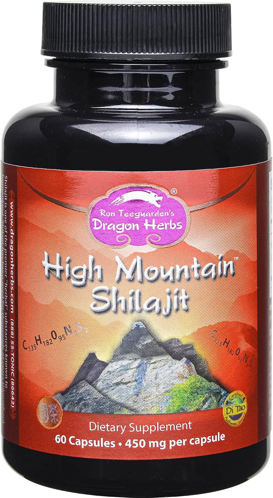 Dragon Herbs High Mountain Shilajit – 450 mg – 60 Capsules