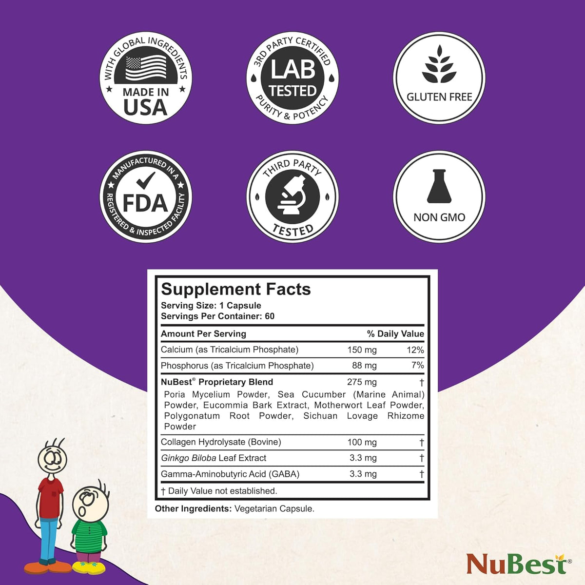 NuBest Tall - Bone Strength & Growth Supplement for Children & Teenagers - 60 Capsules - görsel 3