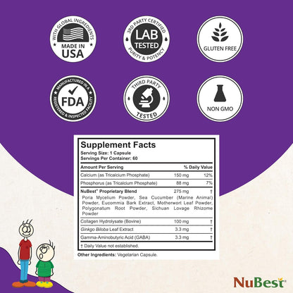 NuBest Tall - Bone Strength & Growth Supplement for Children & Teenagers - 60 Capsules