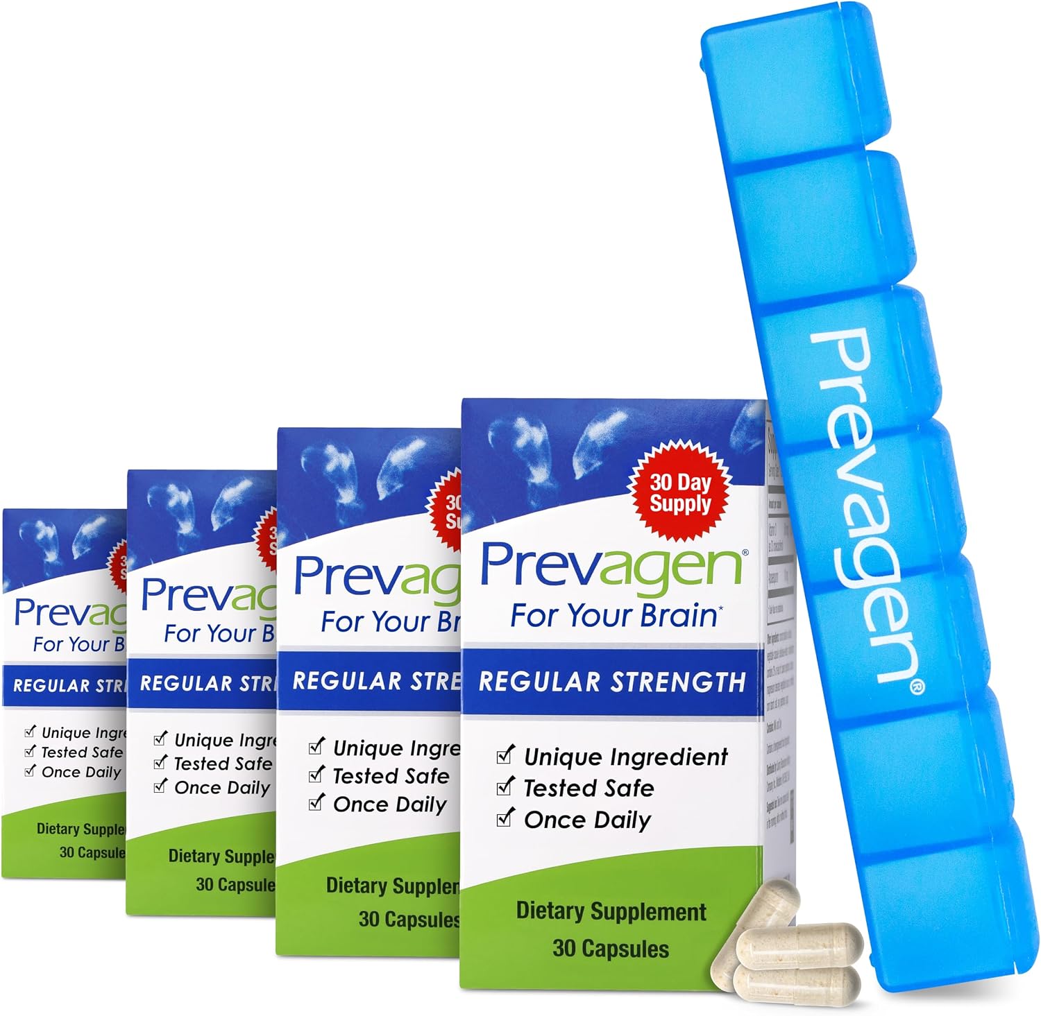 Prevagen Regular Strength Brain Supplement – 120 Capsules (4-Month Supply) with Vitamin D3 - görsel 1