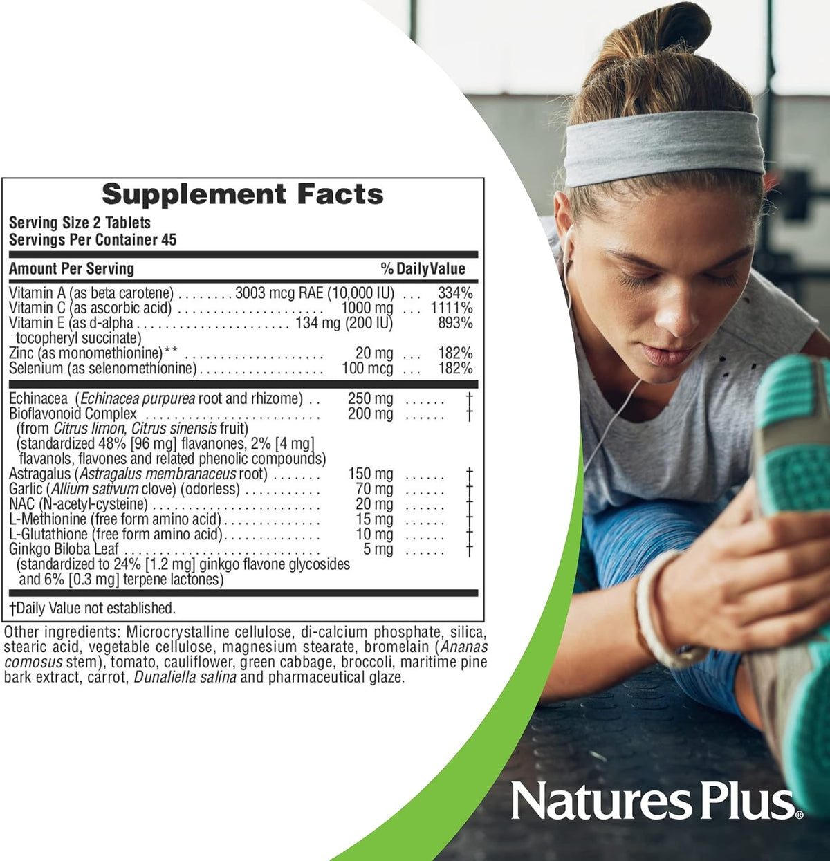 NaturesPlus Commando 2000 - 90 Tablets - Antioxidant Protection - Supports Brain, Circulatory Function & Immune System - Vegetarian, Gluten Free - 45 Servings - görsel 5