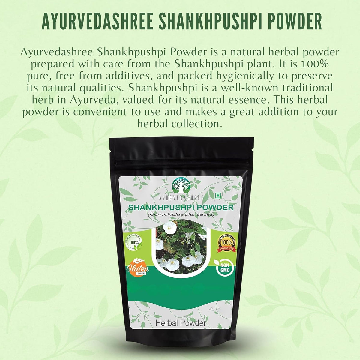 AYURVEDASHREE Shankhpushpi Powder 50g - Convolvulus Pluricaulis, Vegan, Non-GMO - görsel 4