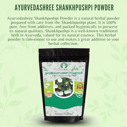 AYURVEDASHREE Shankhpushpi Powder 50g - Convolvulus Pluricaulis, Vegan, Non-GMO
