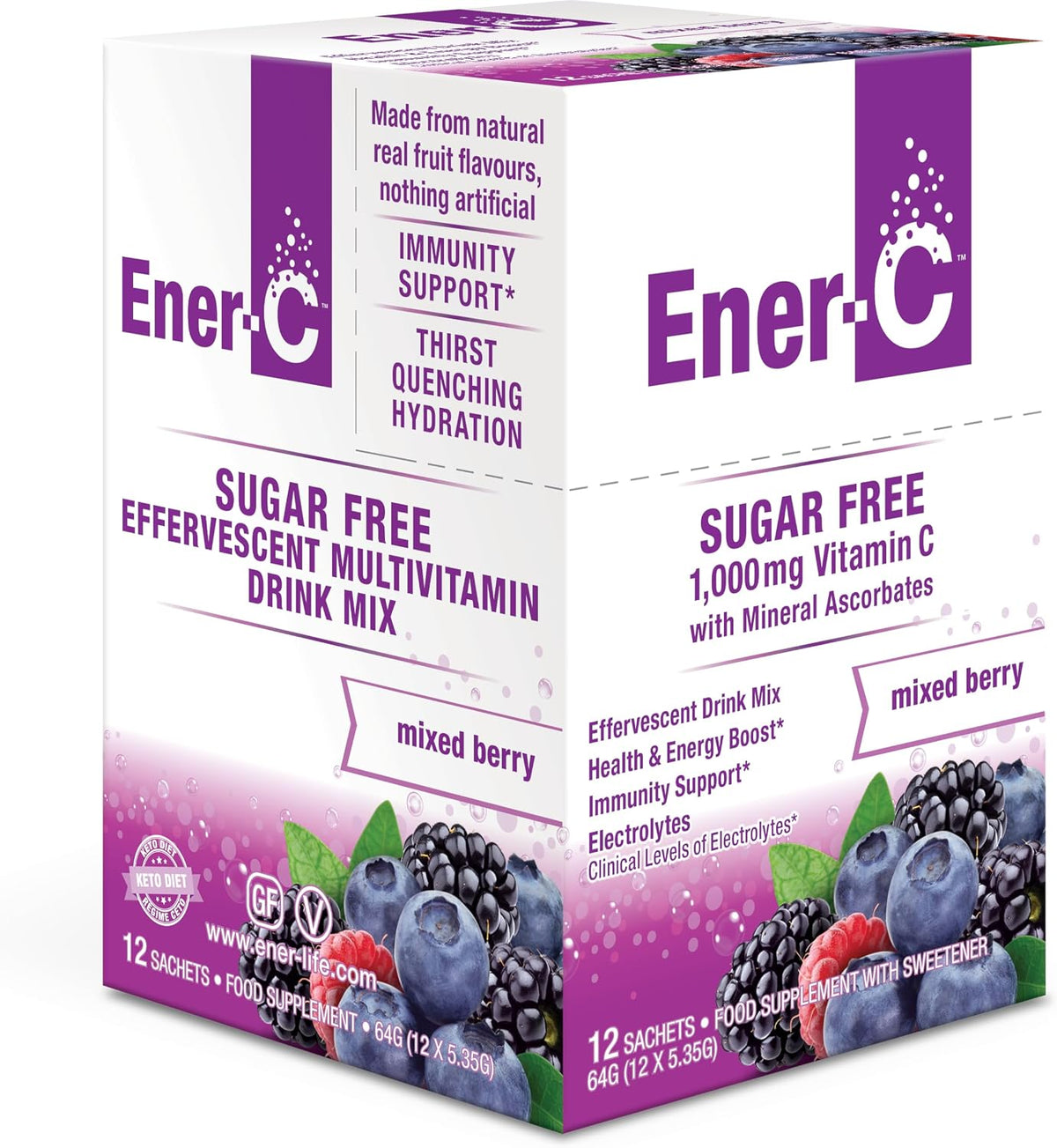 Ener-C Sugar Free Multivitamin Drink Mix - Mixed Berry, 30 Count - görsel 2