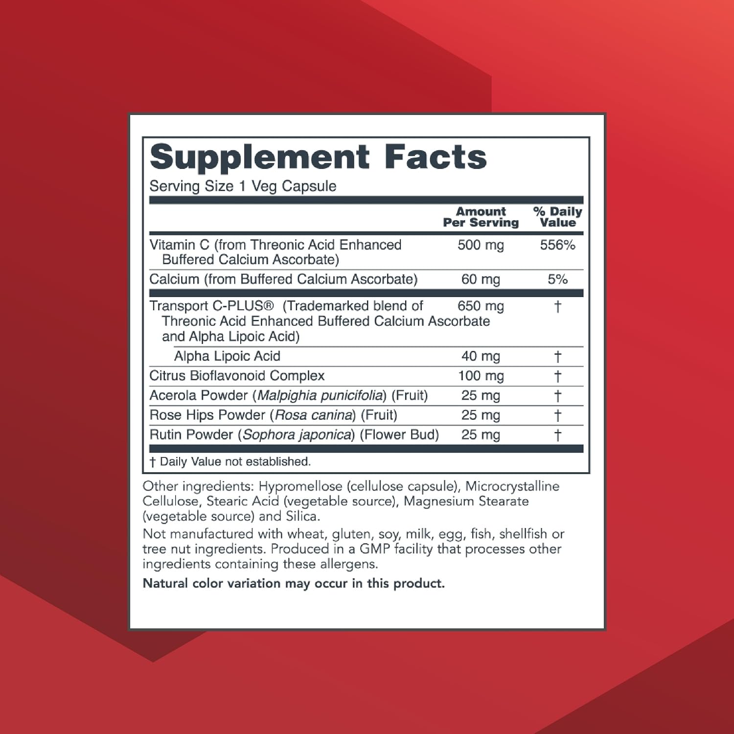 PROTOCOL FOR LIFE BALANCE ProtoSorb C 500 – Highly Absorbable Vitamin C with Alpha-Lipoic Acid – Buffered, Non-Acidic – 100 Veg Capsules - görsel 2