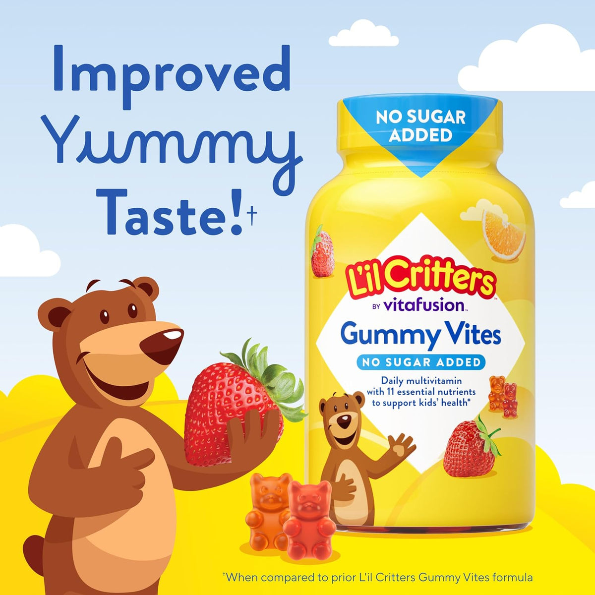 L'il Critters Kids Multivitamin Gummies – No Added Sugar, 100 Gummies - görsel 9