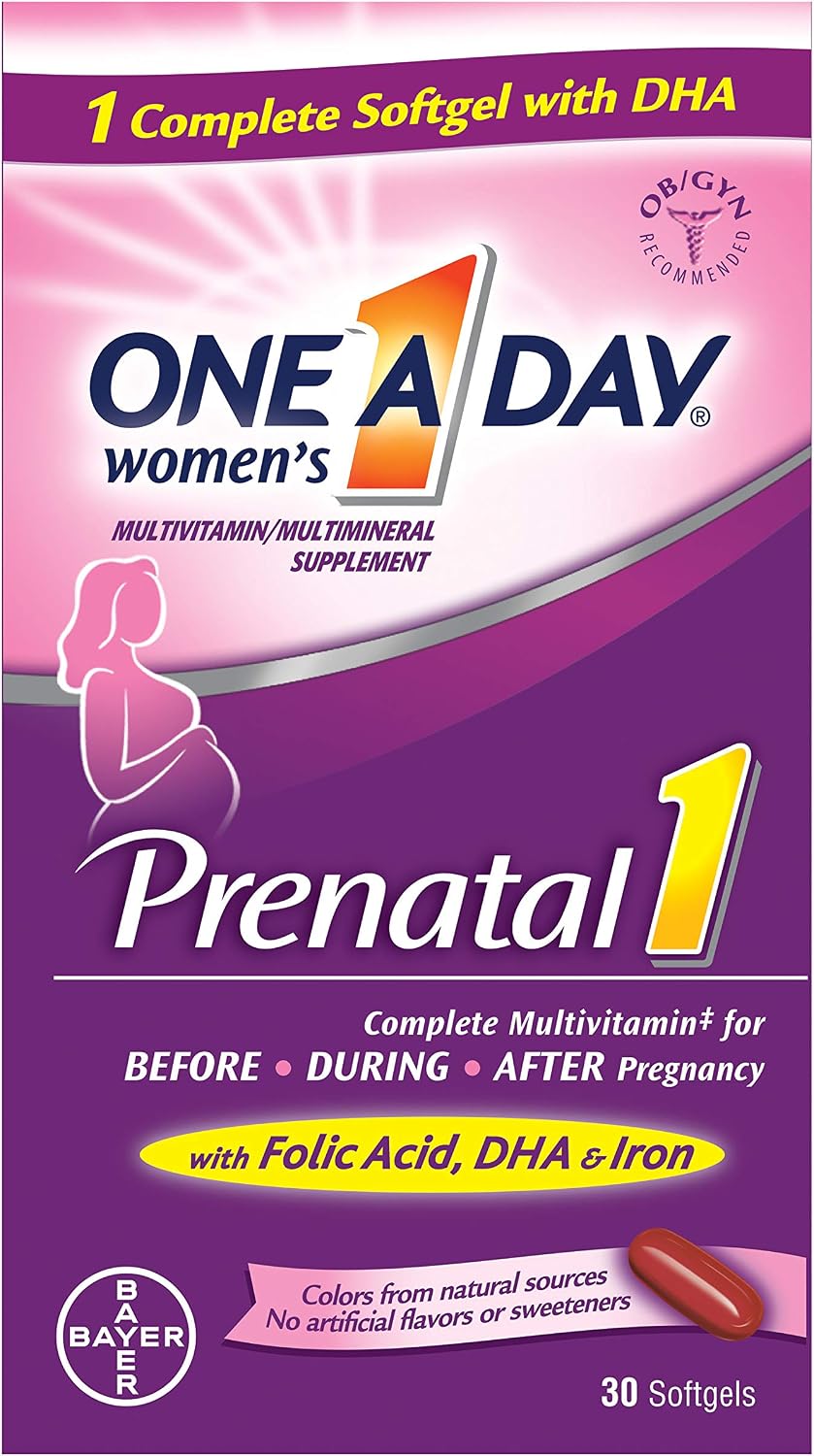 One-A-Day Prenatal 1 with DHA & Folic Acid Softgels – 30 Capsules (Pack of 6) - görsel 1