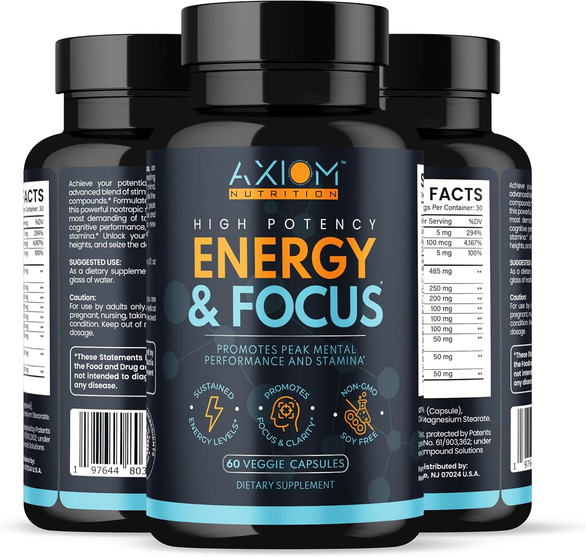 Energy and Focus – Extra Strength 200mg Caffeine and Lion's Mane Mushroom Supplement, 60 Capsules – with Alpha GPC, L-Theanine, L-Tyrosine to Support Brain Function and Concentration - görsel 9