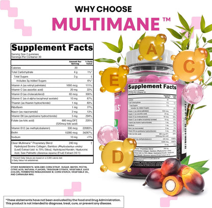 Clean Nutraceuticals Biotin Collagen Keratin Gummies - Hair, Skin and Nails Vitamins for Women – Image 4