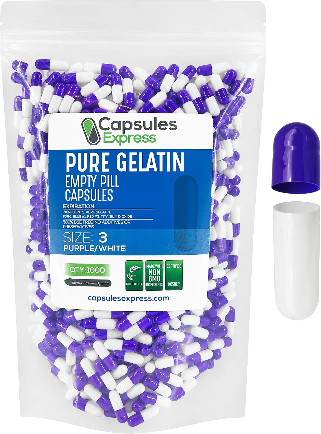 XPRS Nutra Size 3 Empty Gelatin Capsules - 5000 Count - görsel 9